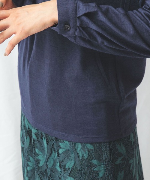 NARACAMICIE（ナラカミーチェ）の「ウールジャージフリル（Tシャツ/カットソー・レディース・ワインレッド/ミント/ネイビー・LARGE/MEDIUM）」の9枚目の写真