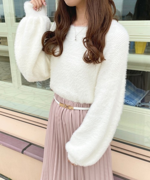 値札付試着のみ♡TODAYFUL♡アラン ソフトケーブルニット 長袖♡ベージュ 袖ボリュームフェザーニット【ZOZOTOWN限定アイテム】（ニット