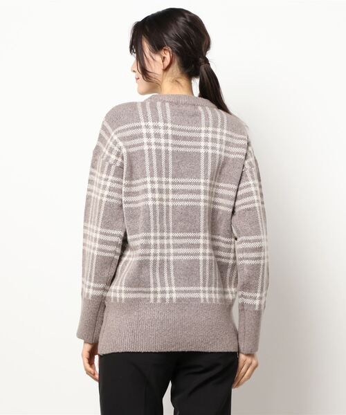 ACYM（アシーム）の「Check pattern over ニット（ニット/セーター・レディース・ブラウン/グレー・FREE）」の9枚目の写真