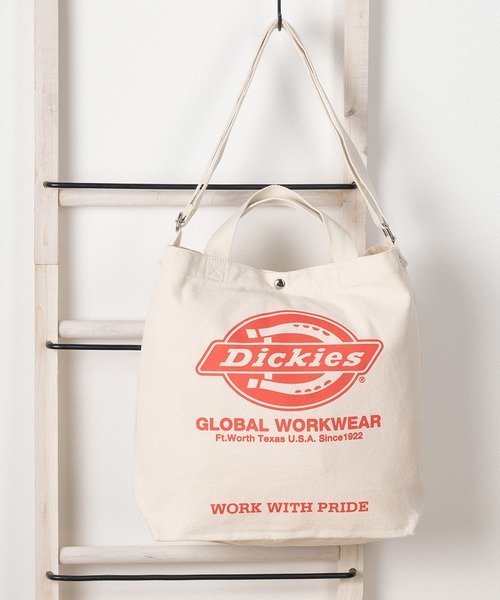 Dickies(ディッキーズ)の「【73】【Dickies/ディッキーズ】ブランドロゴ 2WAY キャンバストート/ ショルダーバッグ/ BAG(トートバッグ・レディース・ブラック/ネイビー/レッド/オフホワイト/ブラック系/ネイビー系/ホワイト系/レッド系・FREE)」の1枚目の写真