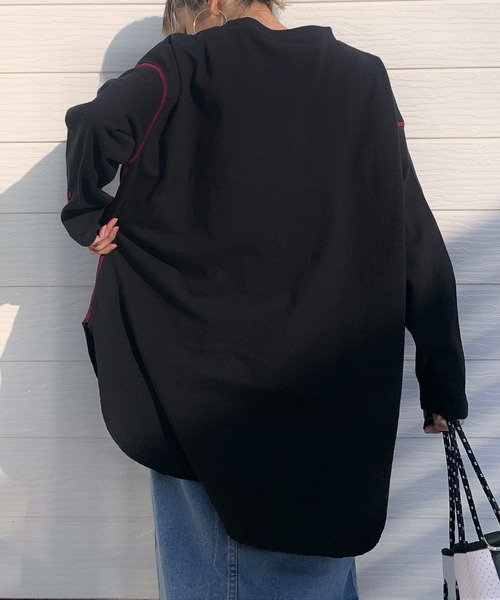 Q（キュー）の「ヘビーウェイトロンT（Tシャツ/カットソー・レディース・ホワイト/ブラック/アイボリー/ブラック系その他・MEDIUM）」の3枚目の写真