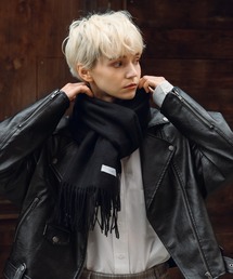 MUHET | ウォッシャブルウールフリンジマフラー(マフラー)