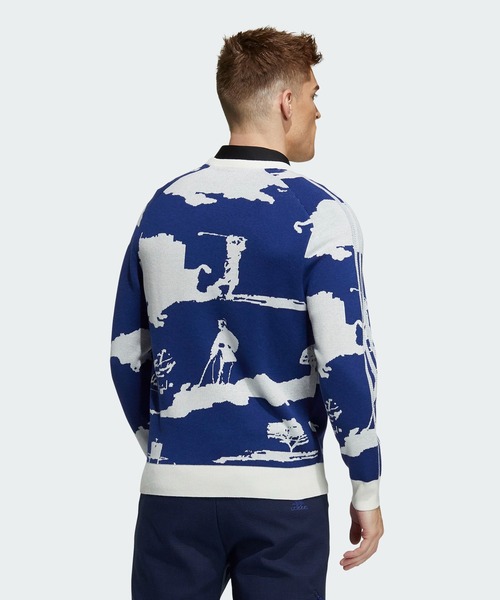 adidas（アディダス）の「ヒストリカルジャカード  長袖クルーネックセーター【adidas Golf/アディダスゴルフ】（ニット/セーター・メンズ・ブラック/ダークブルー・X-LARGE/SMALL/MEDIUM/XX-LARGE/LARGE）」の14枚目の写真