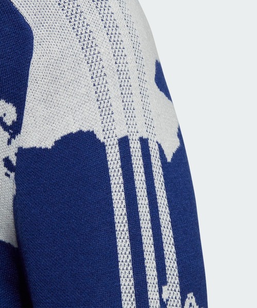 adidas（アディダス）の「ヒストリカルジャカード  長袖クルーネックセーター【adidas Golf/アディダスゴルフ】（ニット/セーター・メンズ・ブラック/ダークブルー・X-LARGE/SMALL/MEDIUM/XX-LARGE/LARGE）」の6枚目の写真