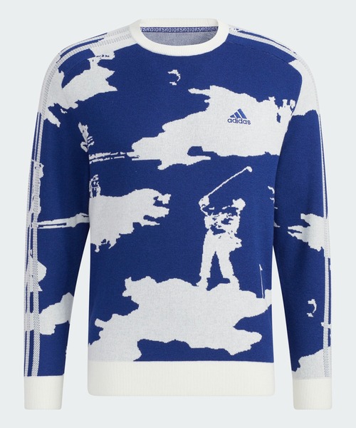adidas（アディダス）の「ヒストリカルジャカード  長袖クルーネックセーター【adidas Golf/アディダスゴルフ】（ニット/セーター・メンズ・ブラック/ダークブルー・X-LARGE/SMALL/MEDIUM/XX-LARGE/LARGE）」の12枚目の写真