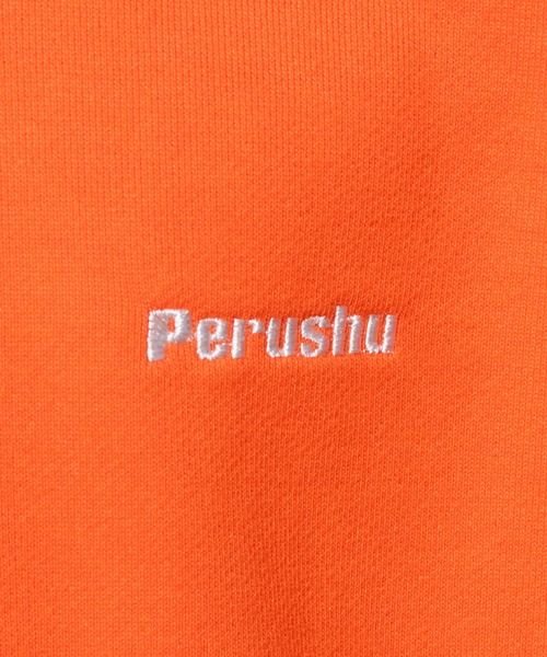 Perushu（ペルーシュ）の「Perushu刺繍ロゴパーカー（パーカー・メンズ・ライトグレー/ブラック/オフホワイト/オレンジ/グリーン・MEDIUM/LARGE）」の14枚目の写真