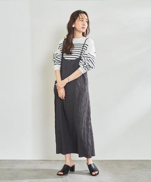 ワッシャープリーツシフォンキャミワンピース – レディース