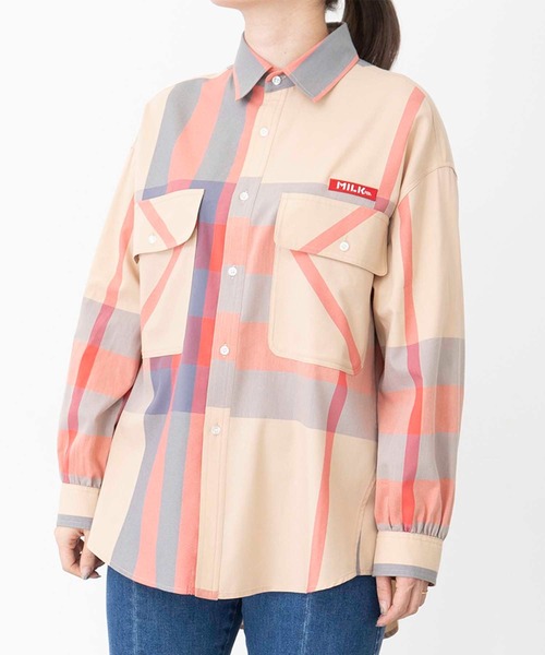 MILKFED.(ミルクフェド)の「BIG POCKET PLAID SHIRT(シャツ/ブラウス・レディース・イエロー/ベージュ/ライトピンク・ONE SIZE)」の11枚目の写真