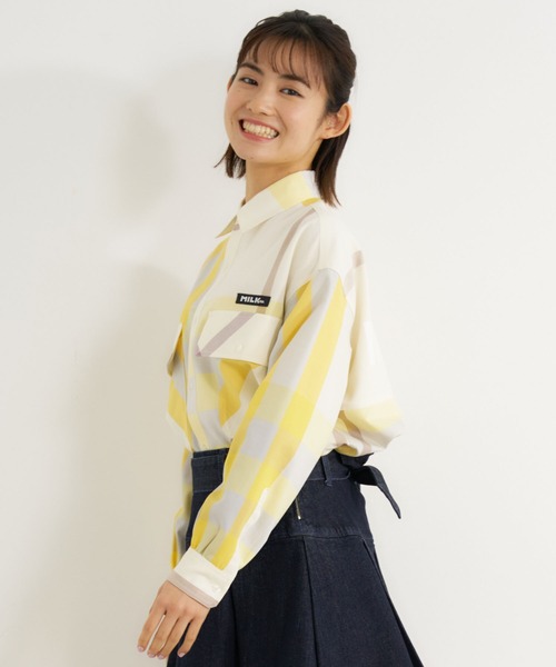 MILKFED.(ミルクフェド)の「BIG POCKET PLAID SHIRT(シャツ/ブラウス・レディース・イエロー/ベージュ/ライトピンク・ONE SIZE)」の20枚目の写真