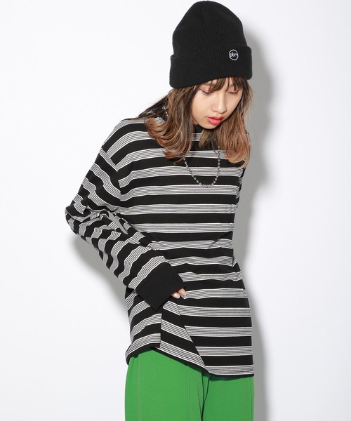 PBLIM（ページボーイリム）の「【PAGEBOYLIM】マルチボーダーロンT（Tシャツ/カットソー・レディース・ブラック系その他/グレー系その他・MEDIUM/LARGE）」の19枚目の写真