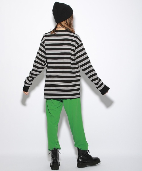 PBLIM（ページボーイリム）の「【PAGEBOYLIM】マルチボーダーロンT（Tシャツ/カットソー・レディース・ブラック系その他/グレー系その他・MEDIUM/LARGE）」の3枚目の写真