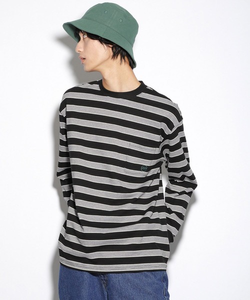 PBLIM（ページボーイリム）の「【PAGEBOYLIM】マルチボーダーロンT（Tシャツ/カットソー・レディース・ブラック系その他/グレー系その他・MEDIUM/LARGE）」の4枚目の写真