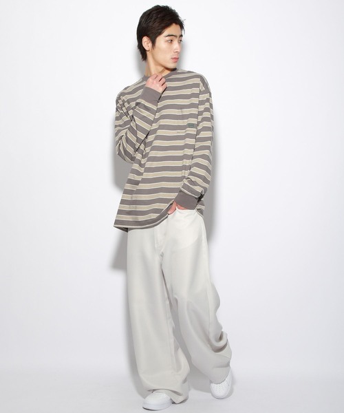 PBLIM（ページボーイリム）の「【PAGEBOYLIM】マルチボーダーロンT（Tシャツ/カットソー・レディース・ブラック系その他/グレー系その他・MEDIUM/LARGE）」の13枚目の写真