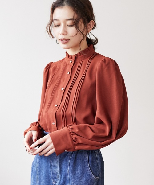 ELENCARE DUE（エレンカーレデュエ）の「・ELENCARE DUE ピンタックブラウス＊（シャツ/ブラウス・レディース・ブラック/ベージュ/アイボリー/テラコッタ・FREE）」の3枚目の写真