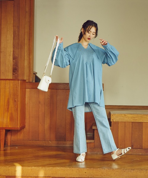 N.(N. Natural Beauty Basic)(エヌエヌナチュラルビューティーベーシック)の「【S Size Line】◆ナチュラルフレアデニムパンツ(デニムパンツ・レディース・インディゴブルー/ライトインディゴブルー/グレー・SMALL/MEDIUM)」の8枚目の写真