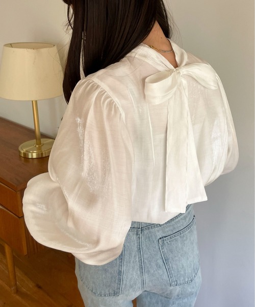 EPIMI E'PIMMY（エピミエピミー）の「前後２wayボウタイブラウス（シャツ/ブラウス・レディース・ベージュ/オフホワイト/マスタード・MEDIUM）」の10枚目の写真