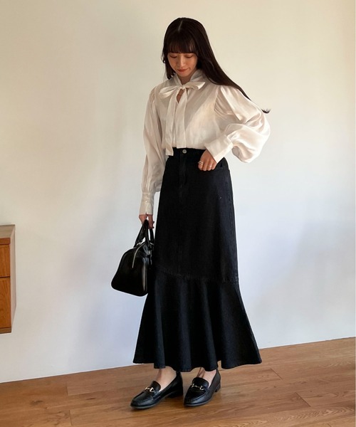 EPIMI E'PIMMY（エピミエピミー）の「前後２wayボウタイブラウス（シャツ/ブラウス・レディース・ベージュ/オフホワイト/マスタード・MEDIUM）」の7枚目の写真