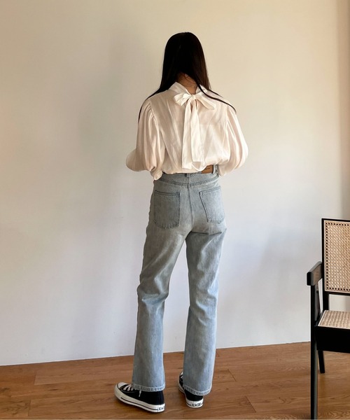 EPIMI E'PIMMY（エピミエピミー）の「前後２wayボウタイブラウス（シャツ/ブラウス・レディース・ベージュ/オフホワイト/マスタード・MEDIUM）」の9枚目の写真