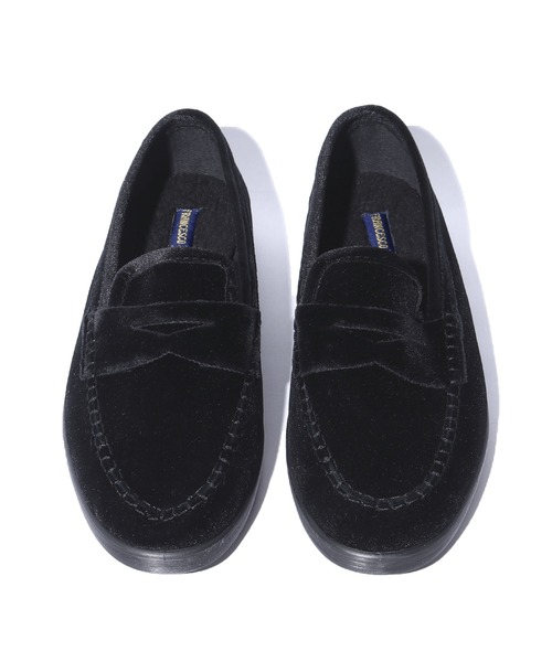 FRANCESCO（フランチェスコ）の「FRANCESCO/フランチェスコ コインローファーシューズ ベロア ボア（ローファー・メンズ・ブラック/バイオレット・44/43/42）」の2枚目の写真