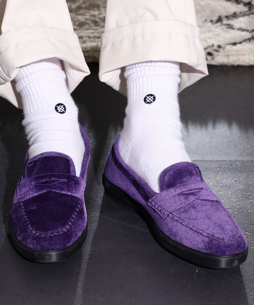 FRANCESCO（フランチェスコ）の「FRANCESCO/フランチェスコ コインローファーシューズ ベロア ボア（ローファー・メンズ・ブラック/バイオレット・44/43/42）」の19枚目の写真