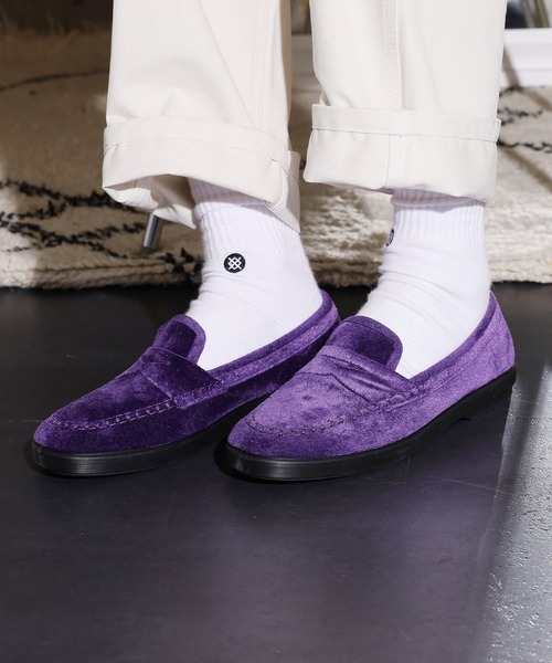 FRANCESCO（フランチェスコ）の「FRANCESCO/フランチェスコ コインローファーシューズ ベロア ボア（ローファー・メンズ・ブラック/バイオレット・44/43/42）」の22枚目の写真
