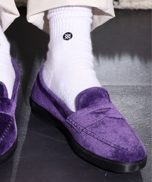 FRANCESCO（フランチェスコ）の「FRANCESCO/フランチェスコ コインローファーシューズ ベロア ボア（ローファー・メンズ・ブラック/バイオレット・44/43/42）」の20枚目の写真