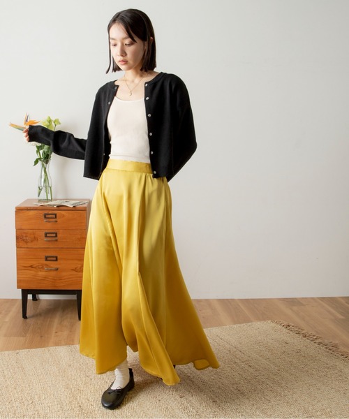 ANGIE（アンジー）の「スナップボタンショート2WAYニットカーディガン（カーディガン/ボレロ・レディース・グリーン/オフホワイト/イエロー/オレンジ/ピンク/ブラック・FREE）」の18枚目の写真