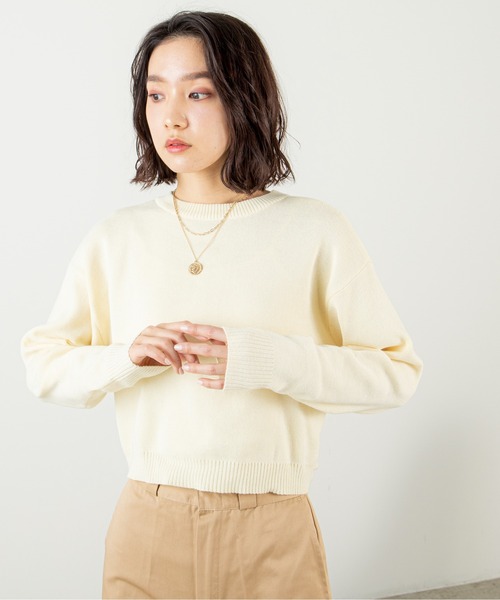 ANGIE（アンジー）の「スナップボタンショート2WAYニットカーディガン（カーディガン/ボレロ・レディース・グリーン/オフホワイト/イエロー/オレンジ/ピンク/ブラック・FREE）」の9枚目の写真