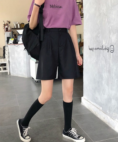 meJane(ミージェーン)の「Aラインフロントタックワイドショートパンツ【ZOZOTOWN限定】(その他パンツ・レディース・ブラック/グレー・S/M/L)」の11枚目の写真