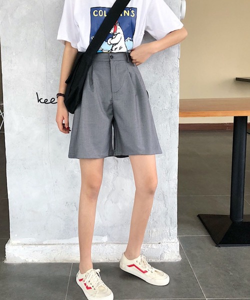meJane(ミージェーン)の「Aラインフロントタックワイドショートパンツ【ZOZOTOWN限定】(その他パンツ・レディース・ブラック/グレー・S/M/L)」の12枚目の写真