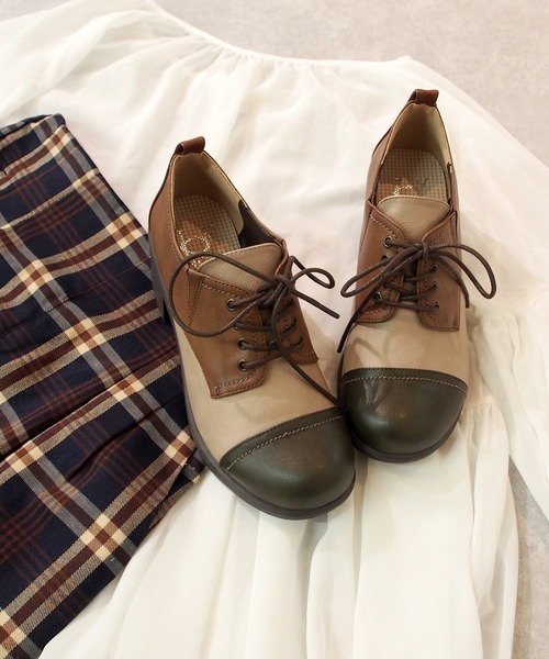 byあしながおじさん（バイアシナガオジサン）の「レースアップシューズ　-8980438_2109（その他シューズ・レディース・チェック/ライトベージュ/ライトブラウン・22.0cm/22.5cm/23.0cm/23.5cm/24.0cm/24.5cm/25.0cm）」の20枚目の写真