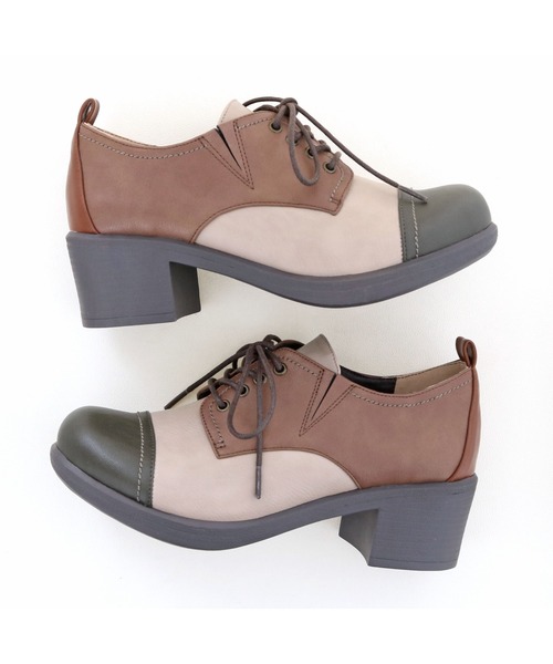 byあしながおじさん（バイアシナガオジサン）の「レースアップシューズ　-8980438_2109（その他シューズ・レディース・チェック/ライトベージュ/ライトブラウン・22.0cm/22.5cm/23.0cm/23.5cm/24.0cm/24.5cm/25.0cm）」の11枚目の写真