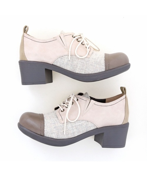 byあしながおじさん（バイアシナガオジサン）の「レースアップシューズ　-8980438_2109（その他シューズ・レディース・チェック/ライトベージュ/ライトブラウン・22.0cm/22.5cm/23.0cm/23.5cm/24.0cm/24.5cm/25.0cm）」の8枚目の写真