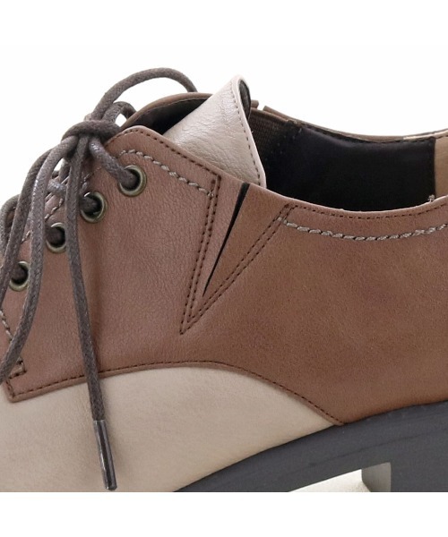 byあしながおじさん（バイアシナガオジサン）の「レースアップシューズ　-8980438_2109（その他シューズ・レディース・チェック/ライトベージュ/ライトブラウン・22.0cm/22.5cm/23.0cm/23.5cm/24.0cm/24.5cm/25.0cm）」の10枚目の写真