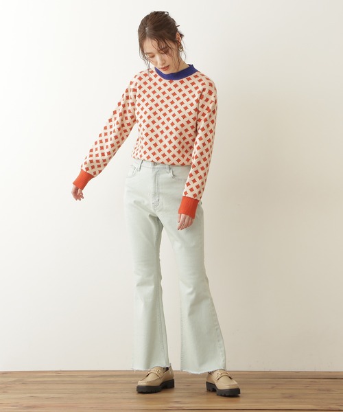 N.（N. Natural Beauty Basic）（エヌエヌナチュラルビューティーベーシック）の「【S Size Line】◆ヴィンテージ風フレアデニムパンツ（デニムパンツ・レディース・ブラック系その他/ライトインディゴブルー・SMALL/MEDIUM）」の8枚目の写真