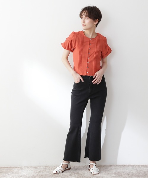 N.（N. Natural Beauty Basic）（エヌエヌナチュラルビューティーベーシック）の「【S Size Line】◆ヴィンテージ風フレアデニムパンツ（デニムパンツ・レディース・ブラック系その他/ライトインディゴブルー・SMALL/MEDIUM）」の14枚目の写真