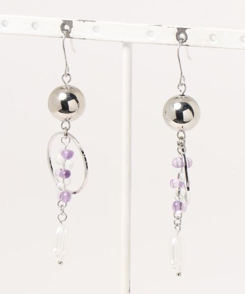tone(トーン)の「【PetitBonheur accessories】whiteLilly Ⅱ(MA)(ピアス(両耳用)・レディース・パープル・FREE)」の1枚目の写真