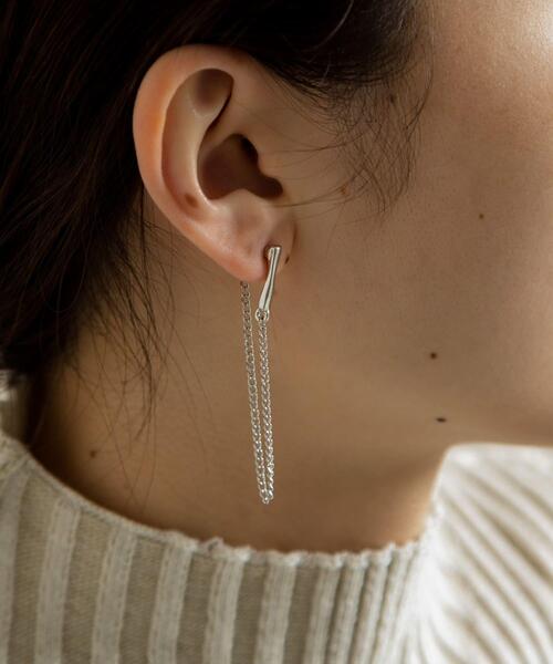 SMELLY（スメリー）の「メタルチェーンピアス（ピアス（両耳用）・レディース・シルバー/ゴールド・-）」の2枚目の写真