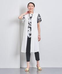 美品✨エムフィル　Ｖネック　ロングジレ　ネイビー　38 美シルエット 美品✨エムフィル Vネック ロングジレ ネイビー 38 美