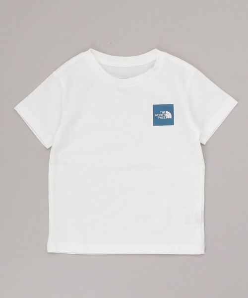 THE NORTH FACE(ザノースフェイス)の「ザ ノース フェイス THE NORTH FACE S/S Small Square Logo Tee(ショートスリーブスモールスクエアロゴティー)(Tシャツ/カットソー・キッズ・パープル/ホワイト/ブラック・120cm/100cm/150cm/110cm/140cm/130cm)」の1枚目の写真