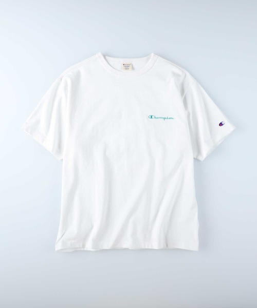 Champion(チャンピオン)の「Champion(チャンピオン)スクリプトロゴ半袖Tシャツ(Tシャツ/カットソー・メンズ・ブラック/ライトグレー/ホワイト/ブラウン/パープル/サックスブルー・M/L/XL)」の10枚目の写真