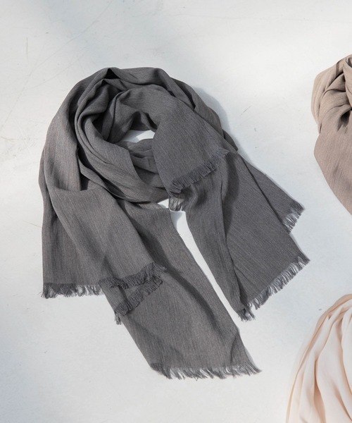 GLOBAL WORK（グローバルワーク）の「レイカンUVプロテクトストール/262064（ストール/ショール・レディース・ベージュ/オフホワイト/ダークグレー・FREE）」の2枚目の写真