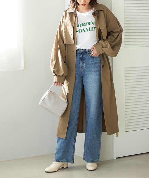 GeeRA(ジーラ)の「デザインステンカラーコート(ステンカラーコート・レディース・サンドベージュ/カーキ・MEDIUM/LARGE)」の11枚目の写真