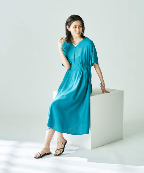 NOLLEY’S（ノーリーズ）の「◇【WEB限定】ジュピター前釦ワンピース（ワンピース・レディース・ブラック/ミント/ネイビー/ピンク・36/38）」の6枚目の写真