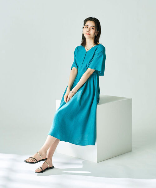 NOLLEY’S（ノーリーズ）の「◇【WEB限定】ジュピター前釦ワンピース（ワンピース・レディース・ブラック/ミント/ネイビー/ピンク・36/38）」の8枚目の写真