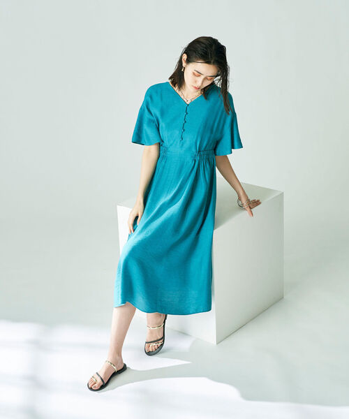 NOLLEY’S（ノーリーズ）の「◇【WEB限定】ジュピター前釦ワンピース（ワンピース・レディース・ブラック/ミント/ネイビー/ピンク・36/38）」の11枚目の写真