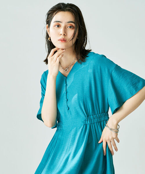 NOLLEY’S（ノーリーズ）の「◇【WEB限定】ジュピター前釦ワンピース（ワンピース・レディース・ブラック/ミント/ネイビー/ピンク・36/38）」の12枚目の写真