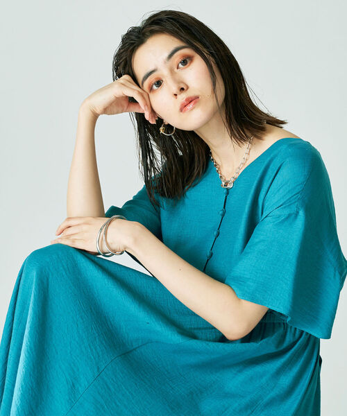 NOLLEY’S（ノーリーズ）の「◇【WEB限定】ジュピター前釦ワンピース（ワンピース・レディース・ブラック/ミント/ネイビー/ピンク・36/38）」の13枚目の写真