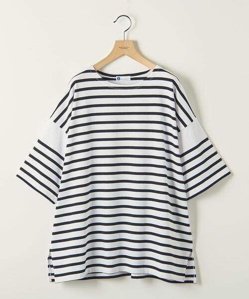 info. BEAUTY&YOUTH（インフォビューティアンドユース）の「【WEB限定】 ＜info. BEAUTY&YOUTH＞ スーパービッグ ナバルボーダーハーフスリーブ（Tシャツ/カットソー・メンズ・ブラック/その他1/ロイヤルブルー・S/M/L）」の2枚目の写真