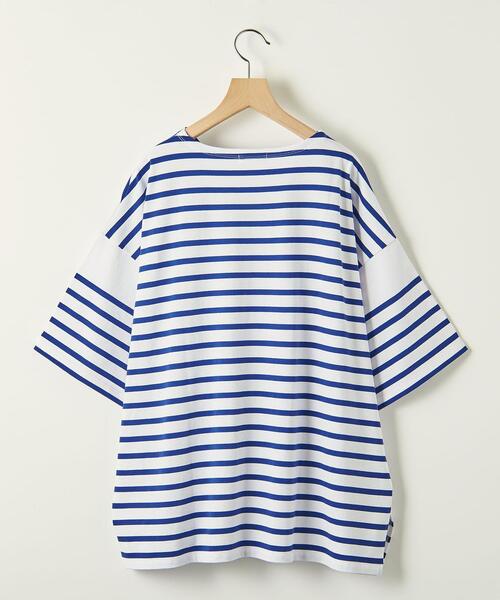 info. BEAUTY&YOUTH（インフォビューティアンドユース）の「【WEB限定】 ＜info. BEAUTY&YOUTH＞ スーパービッグ ナバルボーダーハーフスリーブ（Tシャツ/カットソー・メンズ・ブラック/その他1/ロイヤルブルー・S/M/L）」の4枚目の写真